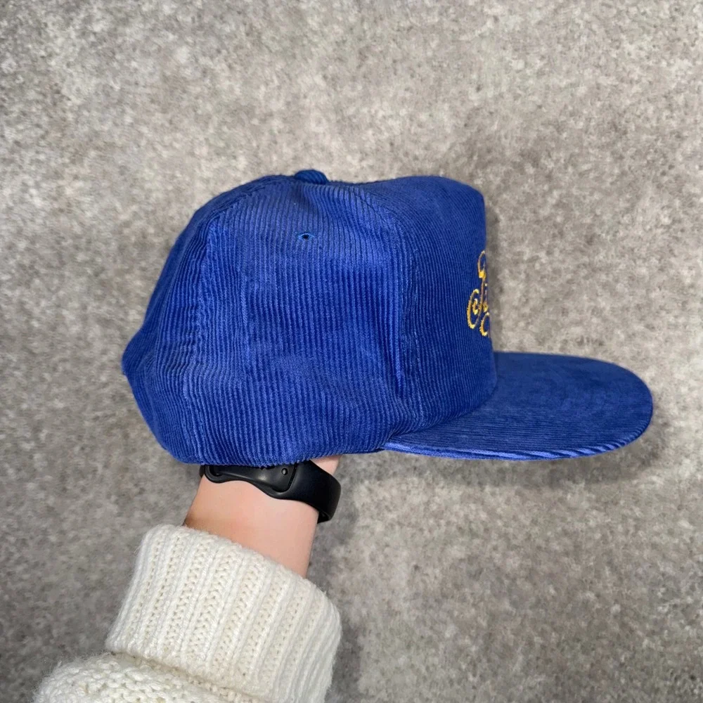 VTG Park City Utah Corduroy Ski‎ Hat Blue Yellow Embroidered Snapback Yupoong